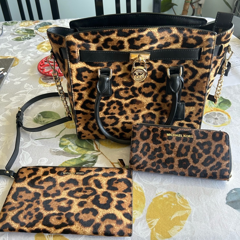 Michael Kors Real Haircalf Purse (3 piece set)